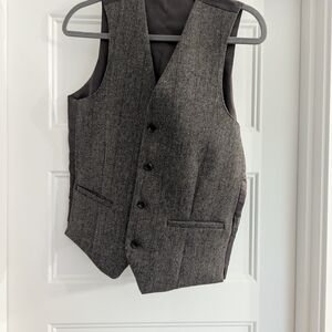 Gray Herringbone Vest